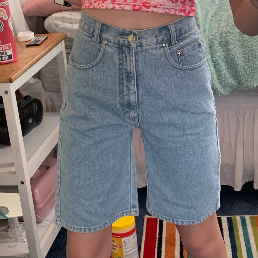 vintage bleu cafe jean shorts